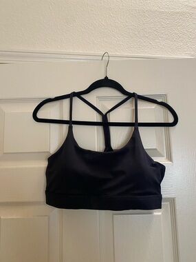 Sleek Black Strappy Sports Bralette
